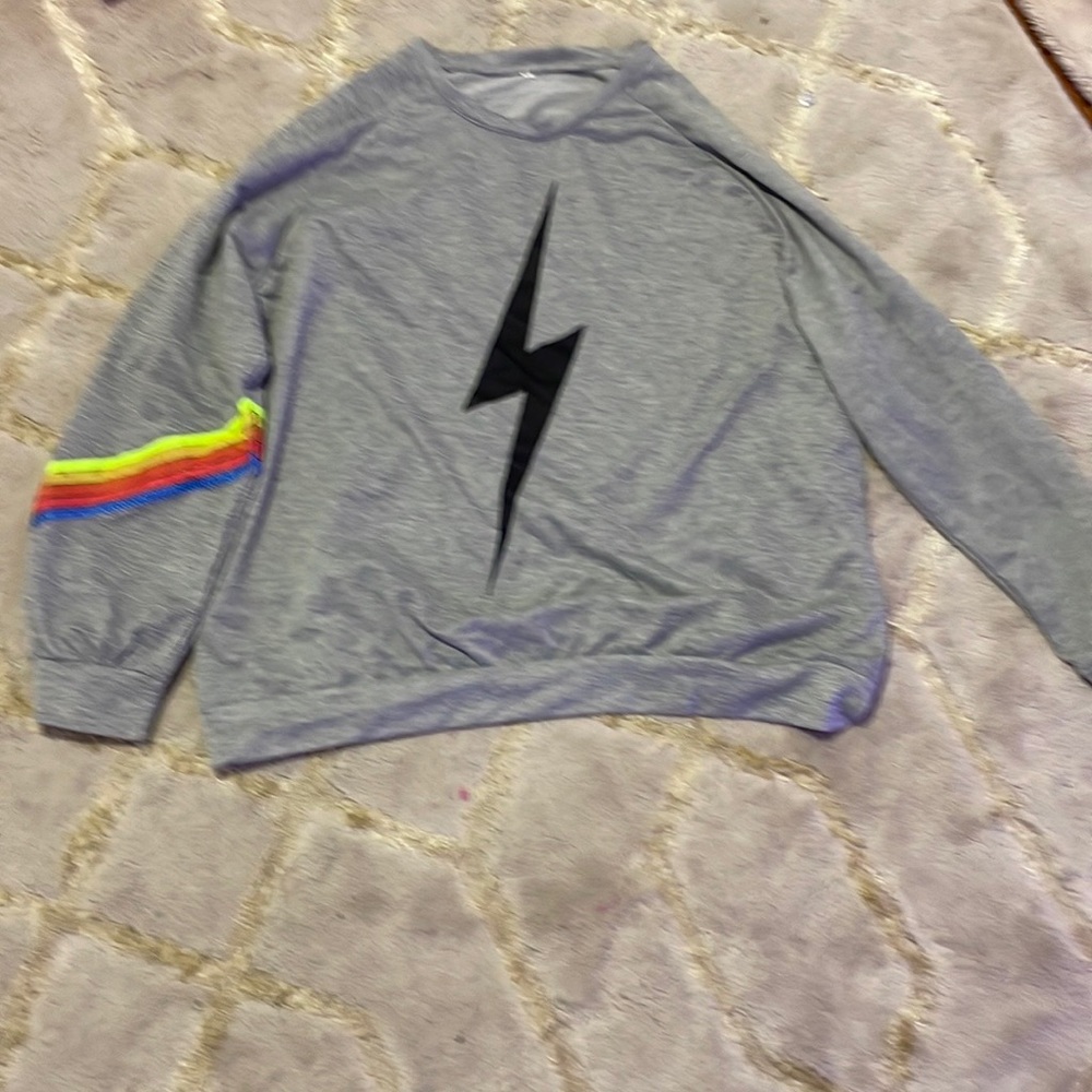 Grey Neon Bolt Crew Neck xl